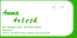 anna arleth business card